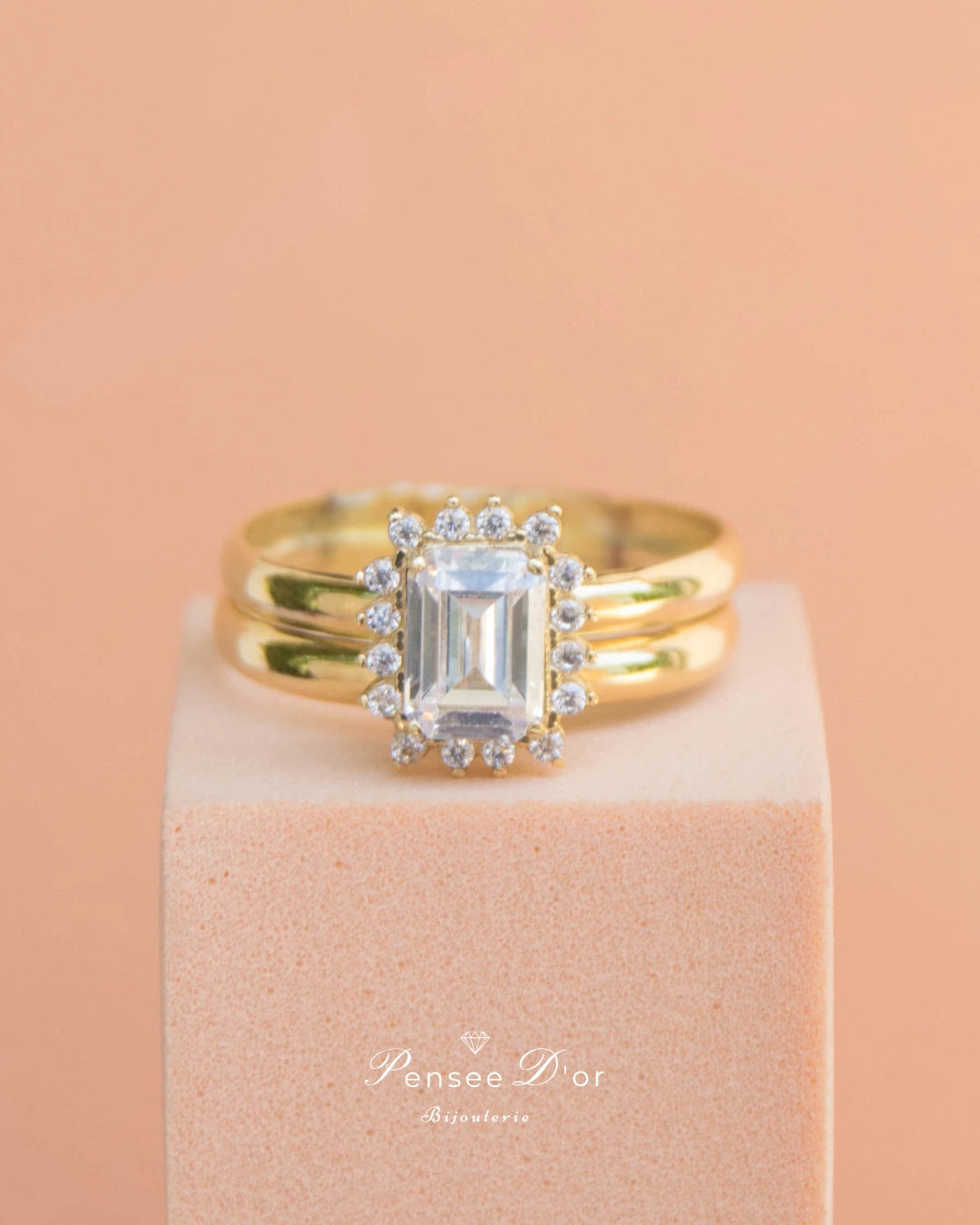 Bague Mariage Émeraude en Or